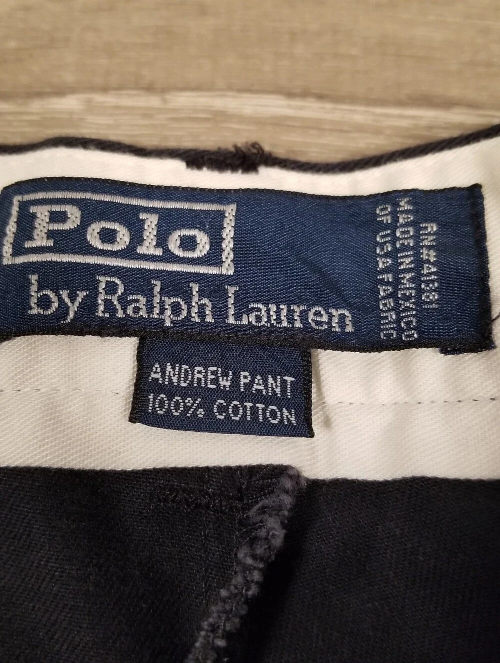 Vintage Polo Ralph Lauren Andrew Pant Mens 36x34 Navy Blue Pleated Deadstock NWT